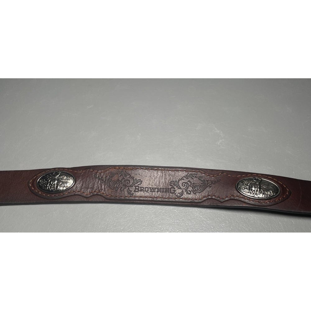 Men's Browning Leather Western Concho Belt Size 42